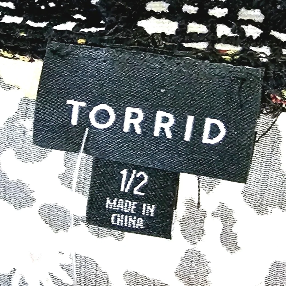 NWT Torrid Crochet Trim Leopard-Floral Print Long Line Women's Kimono Size 1/2